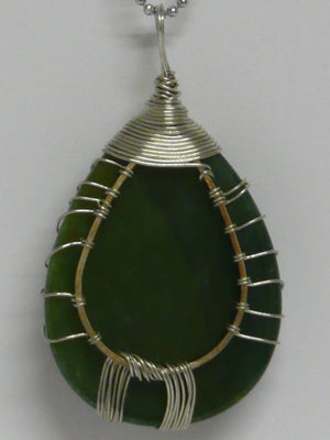 Tree of Life Wire Wrapped Tear Drop Pendant - Indian Agate - A